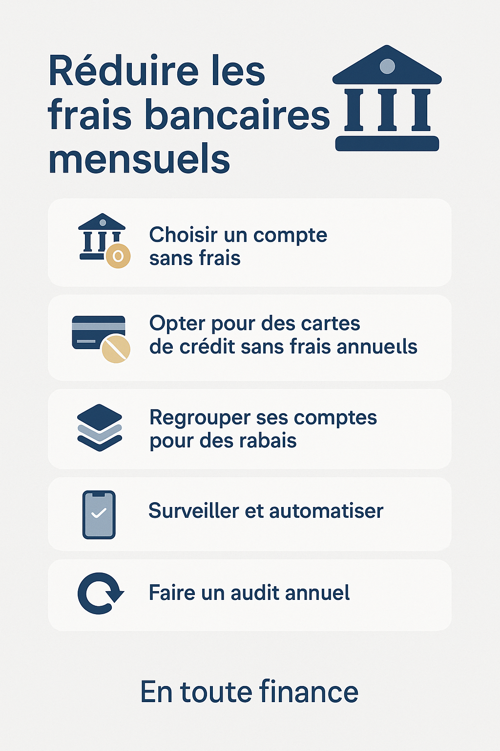 Minimiser les frais bancaires mensuels