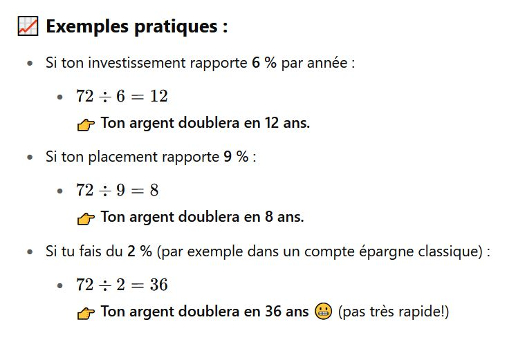 La règle de 72
