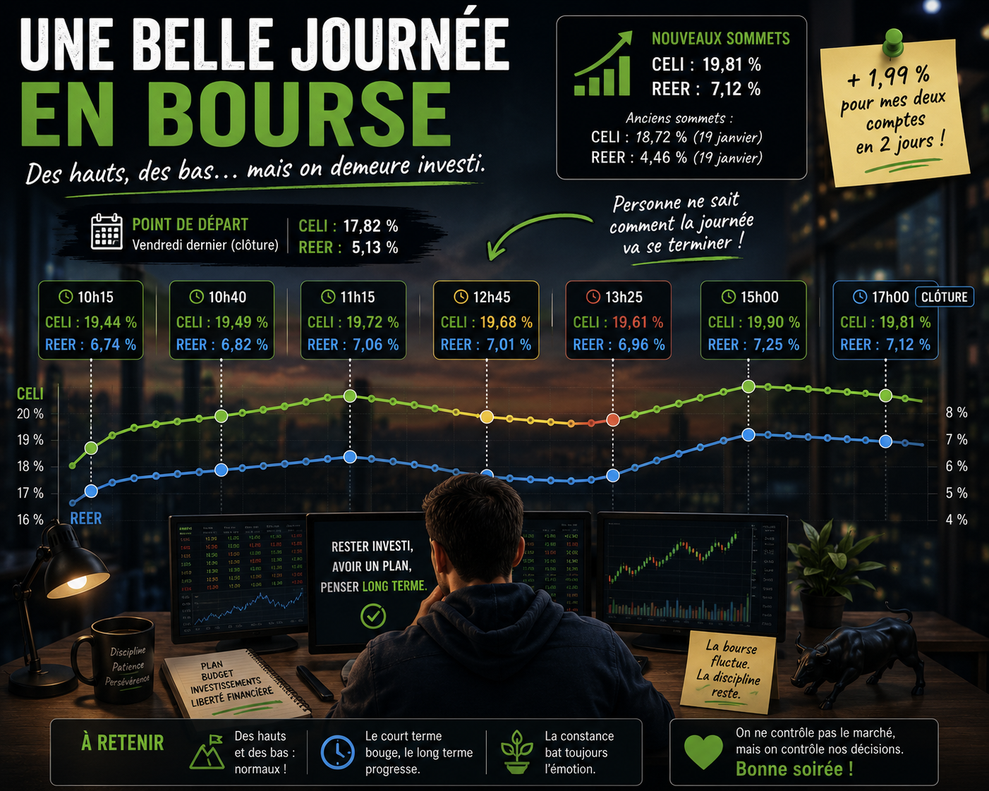 Une belle journée en bourse