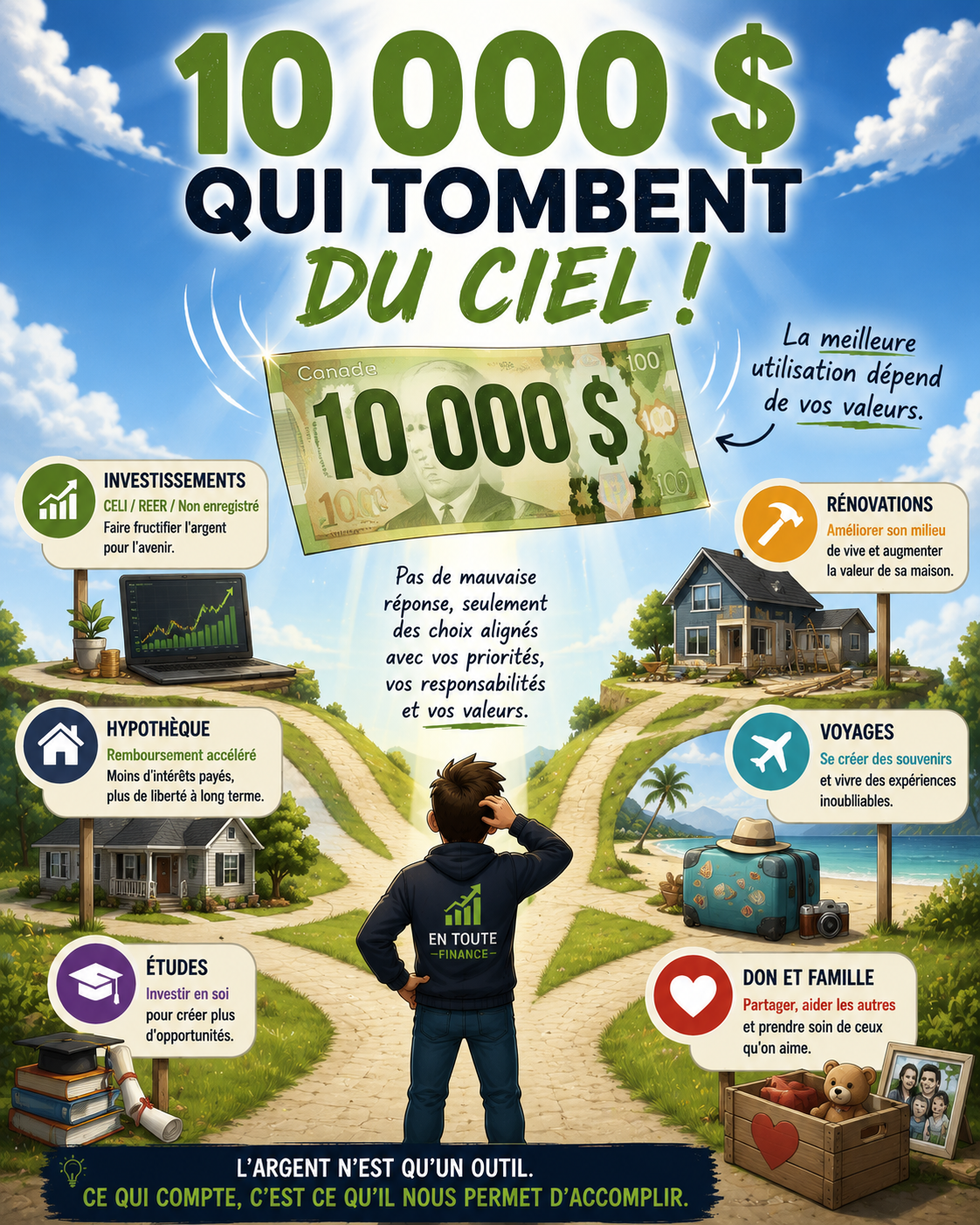 10 000 $ qui tombent du ciel!